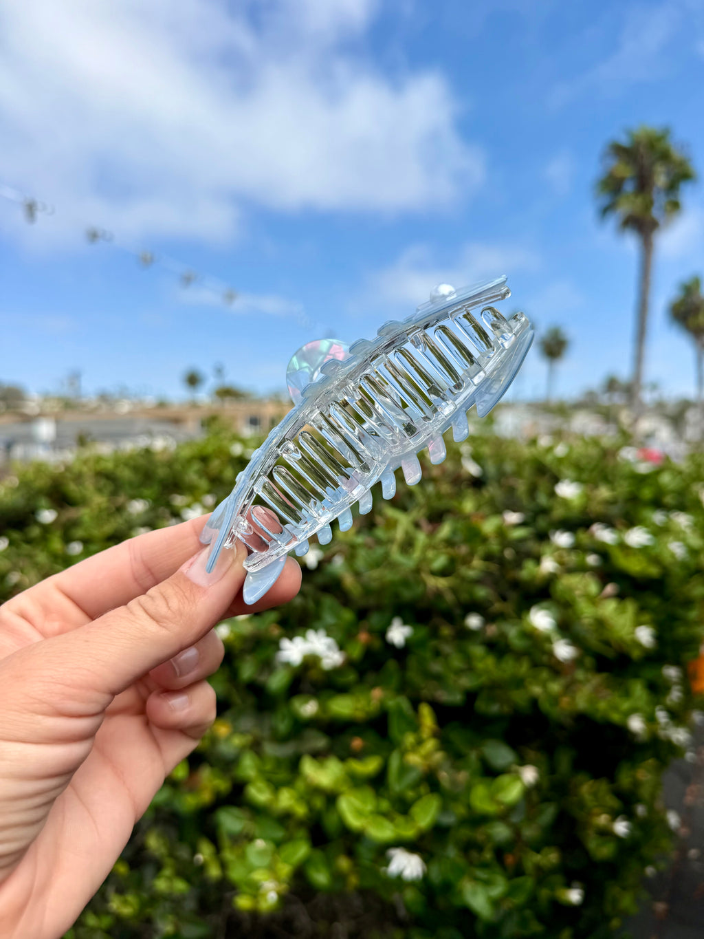 Light Blue Fish Bones Hair Claw Clip
