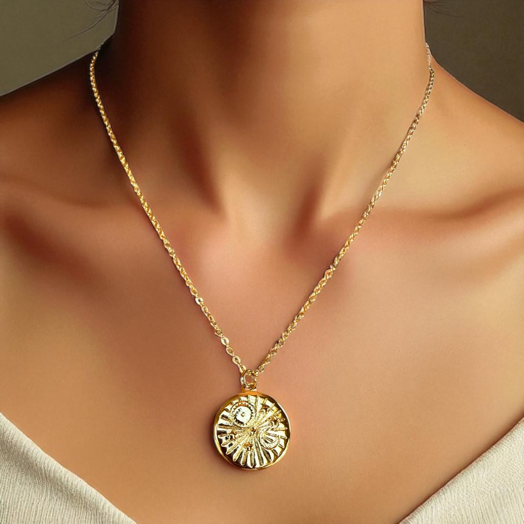Sun and Moon Coin Necklace - Gold-Filled Medallion Pendant