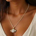Evil Eye Protection Gold-Filled Pearl Pendant Necklace