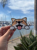 Round fluffy corgi shaped hair claw clip in tan and white pearlescent finish