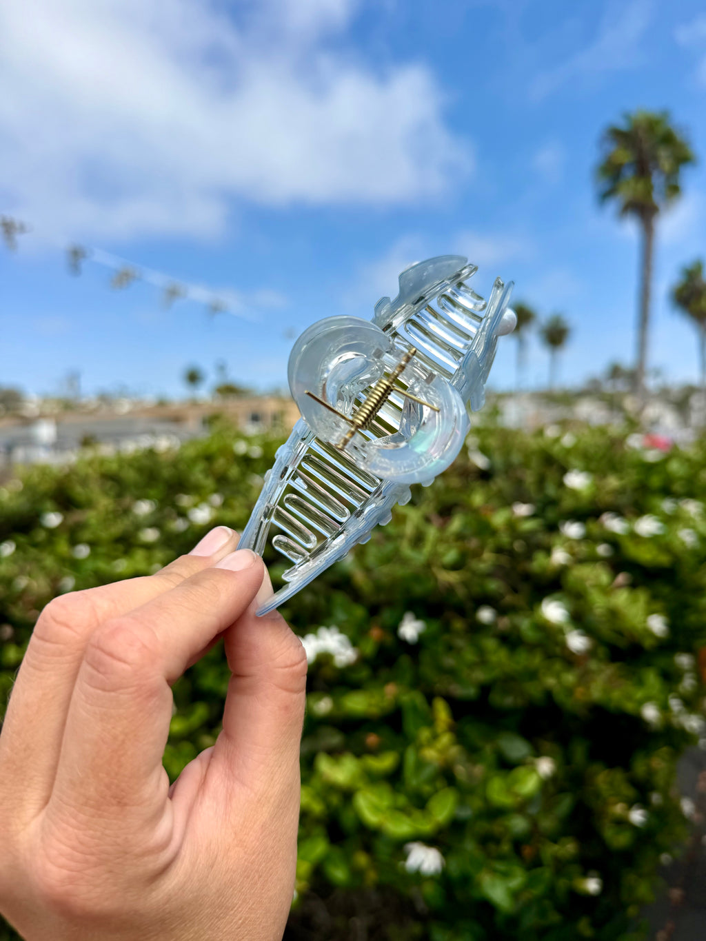 Light Blue Fish Bones Hair Claw Clip