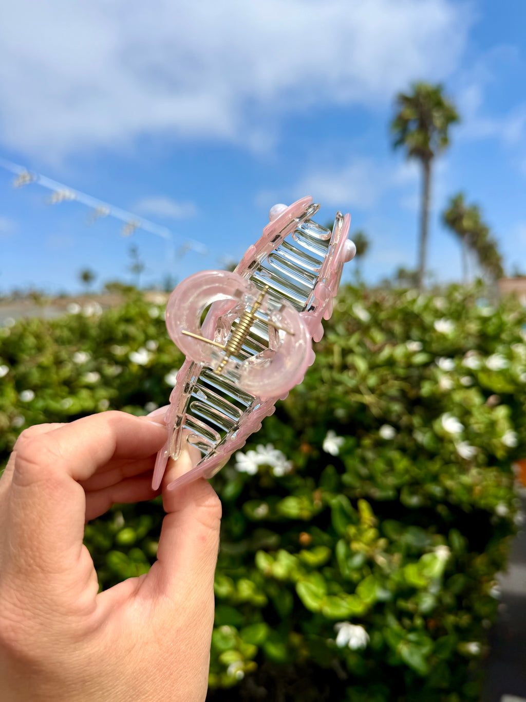 Pink Fish Bones Hair Claw Clip