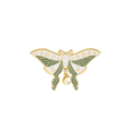 Luna Moth Enamel Pin with Moon Charm