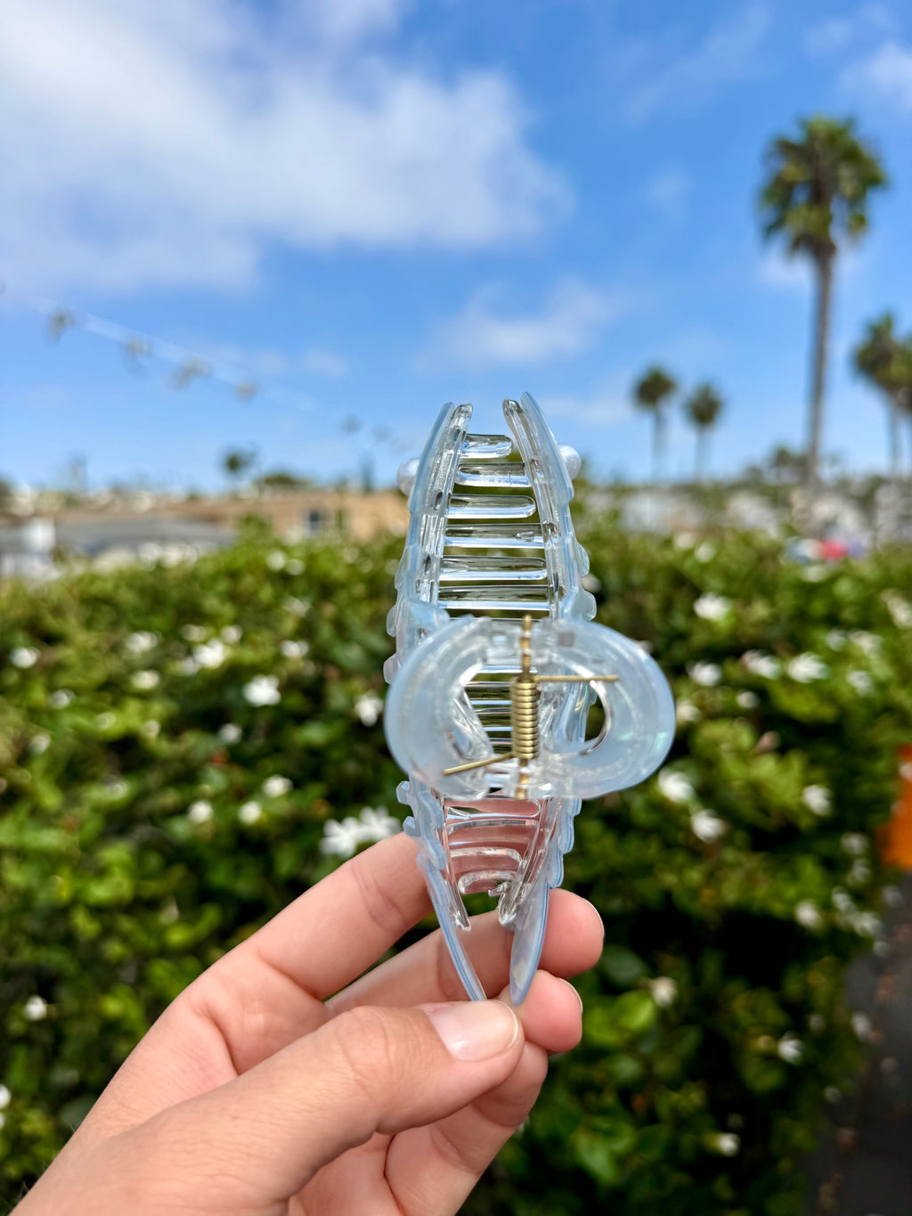 Light Blue Fish Bones Hair Claw Clip