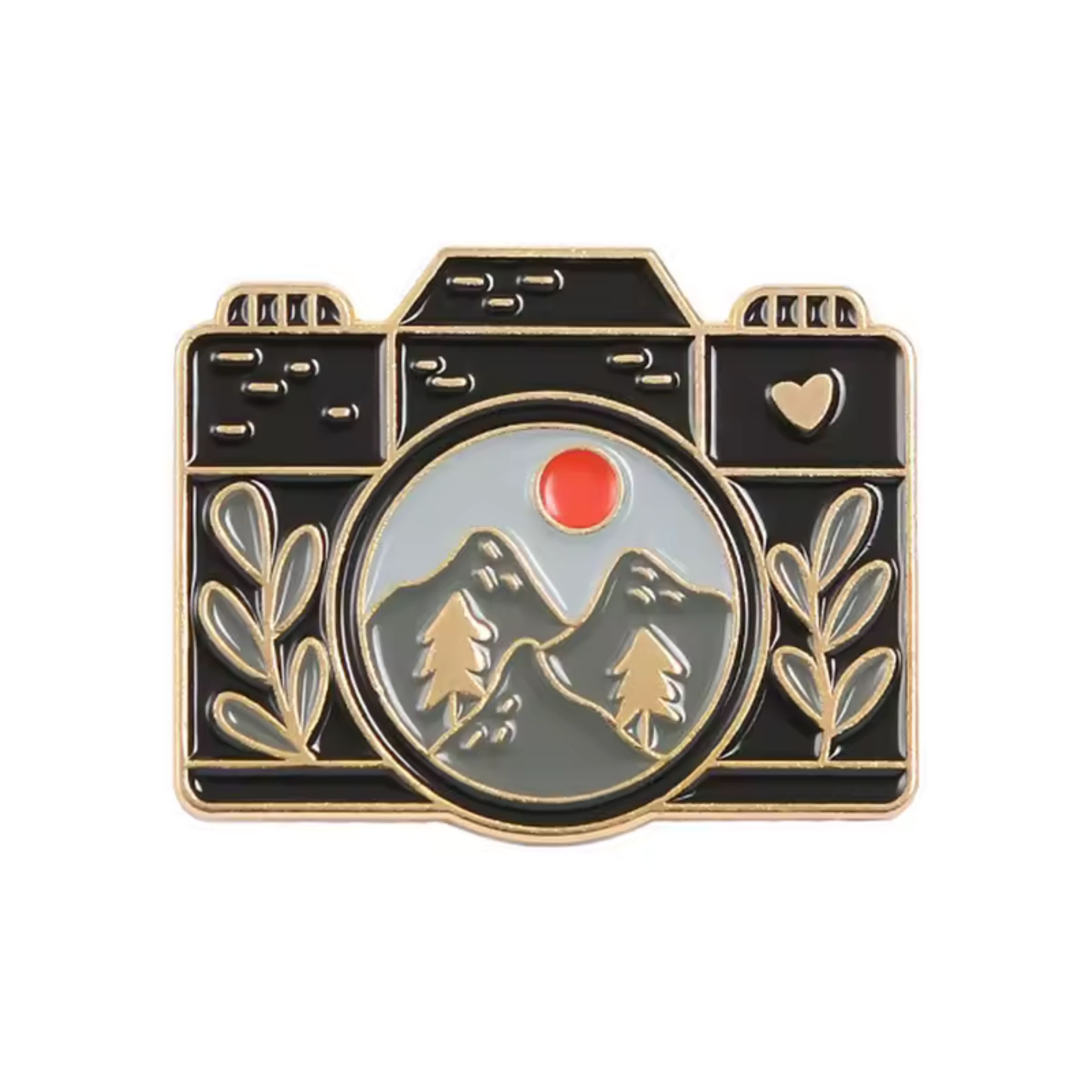 Mountain Landscape Camera Enamel Pin