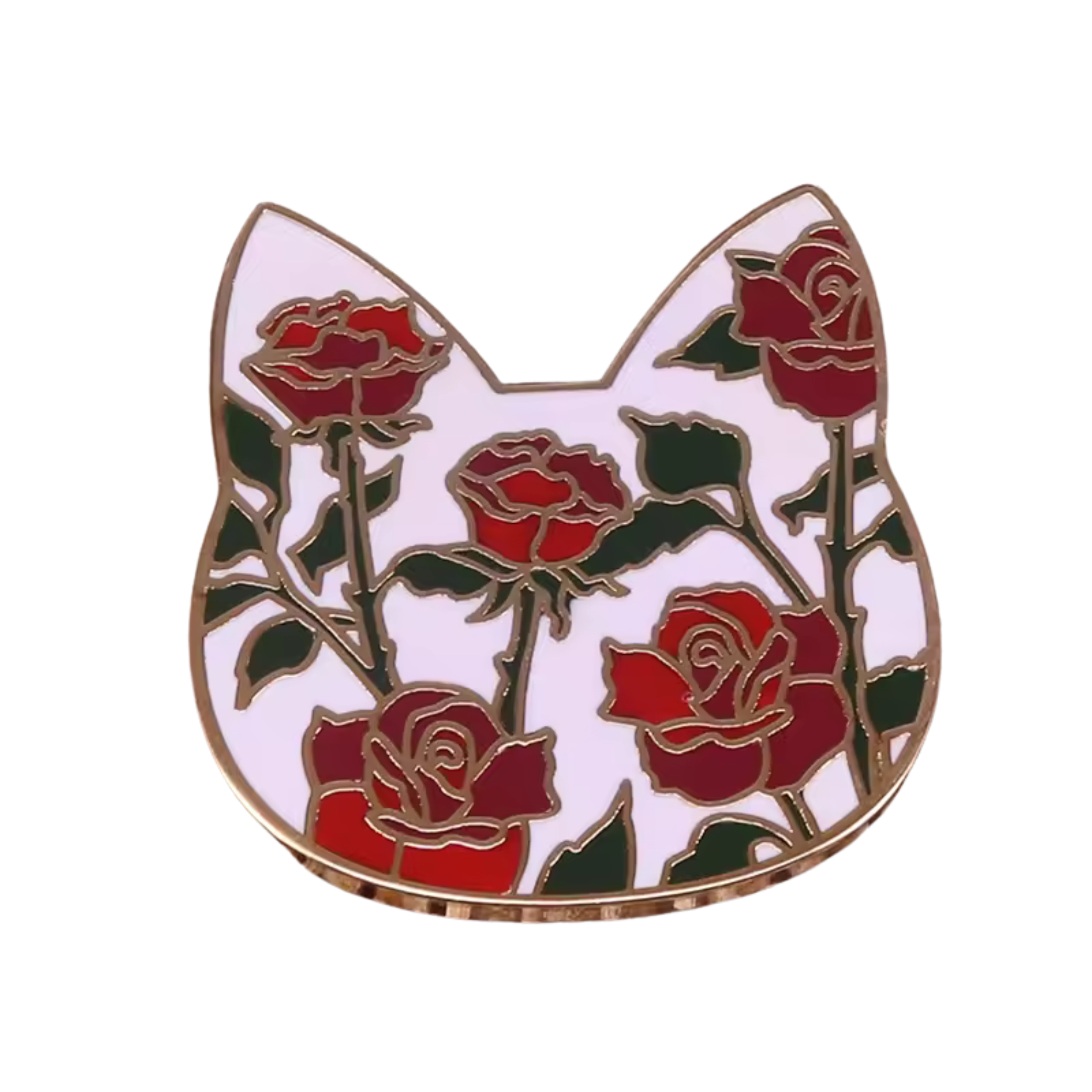 Rose Cat Enamel Pin