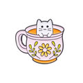 Cat in a Teacup Enamel Pin