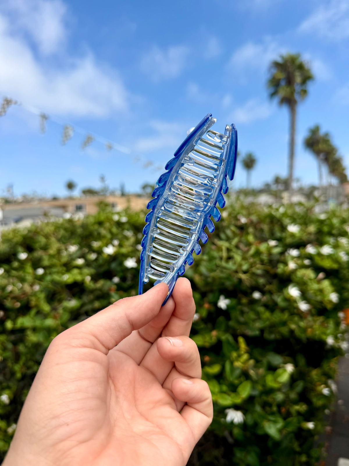 Deep Blue Fish Bones Hair Claw Clip