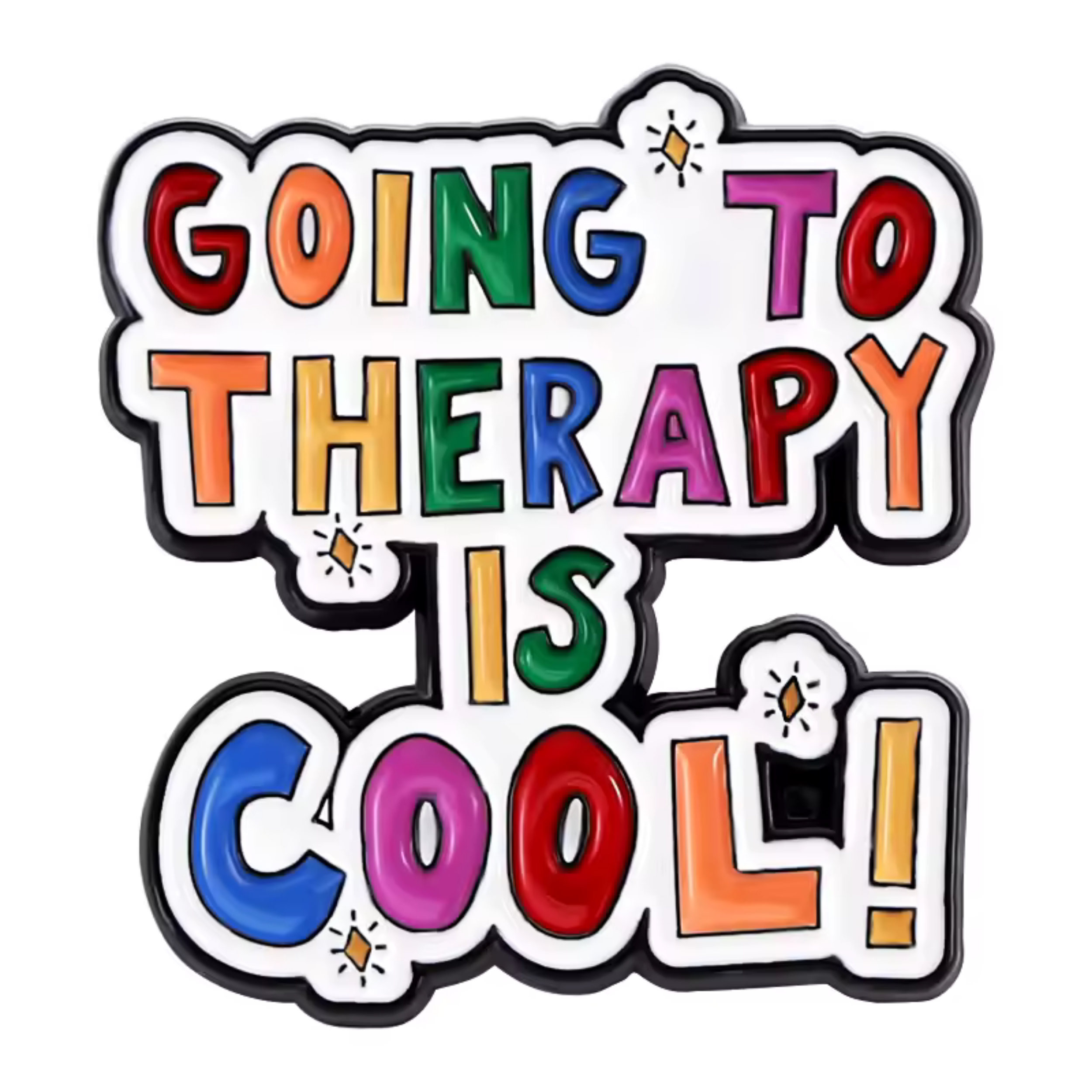 Going to Therapy is Cool Enamel Pin - Mental Health Awareness