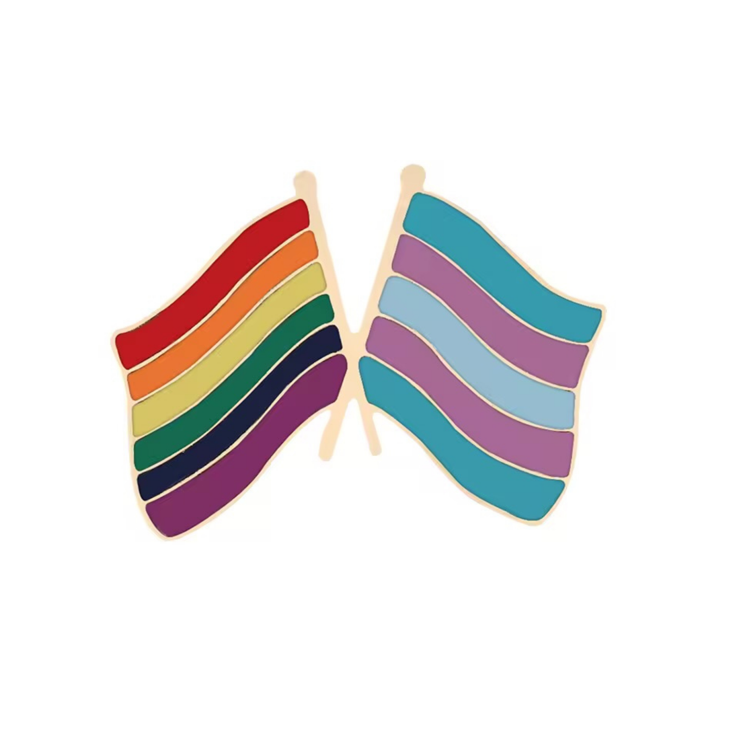 Pride and Trans Flags Enamel Pin