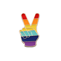 Rainbow Peace Sign Hand Enamel Pin