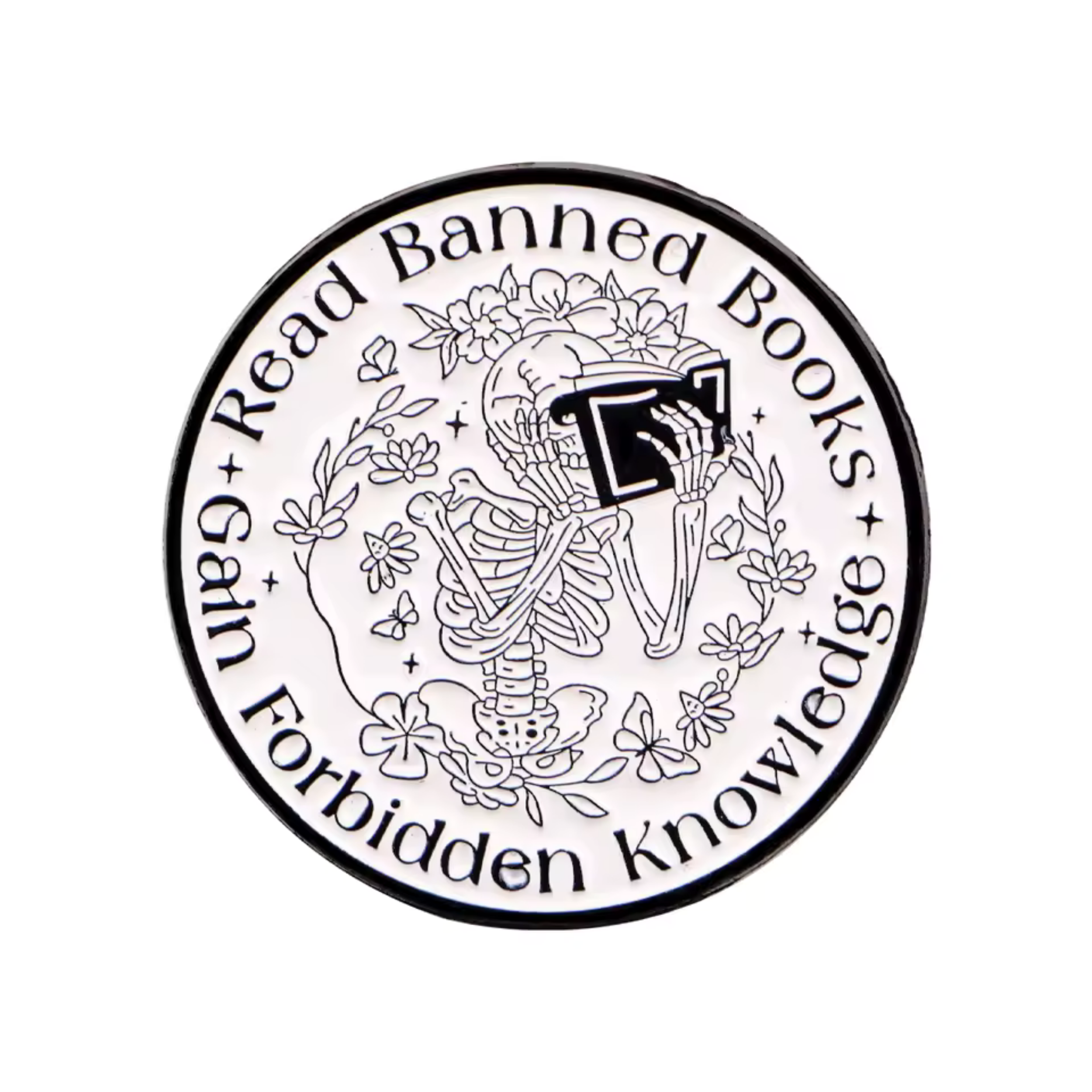 Read Banned Books Gain Forbidden Knowledge Enamel Pin