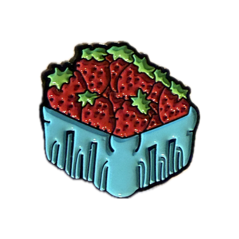 Strawberry Basket Enamel Pin