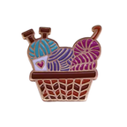 Knitting Basket Enamel Pin