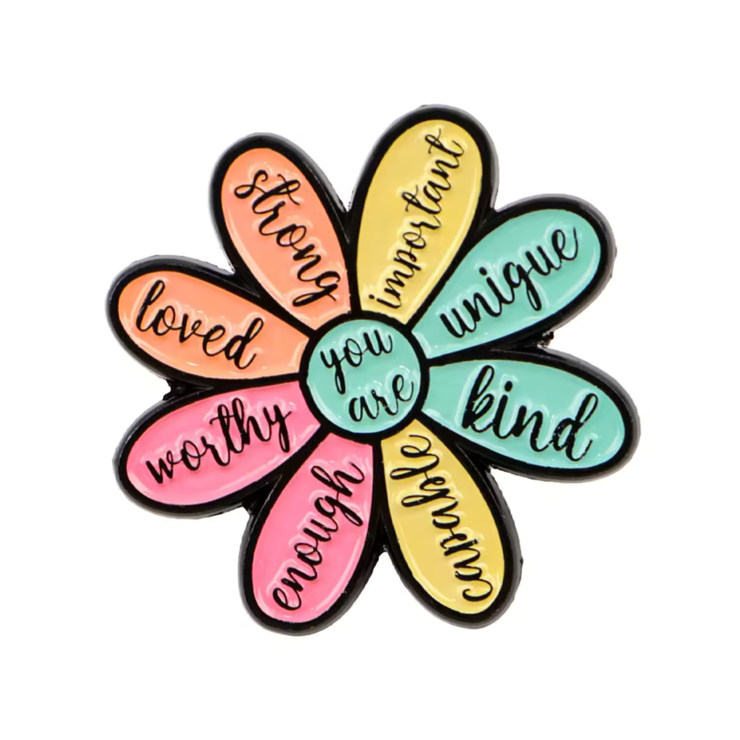 You Are Affirmation Flower Enamel Pin