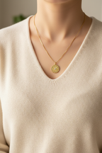 Celestial coin necklace torso no face