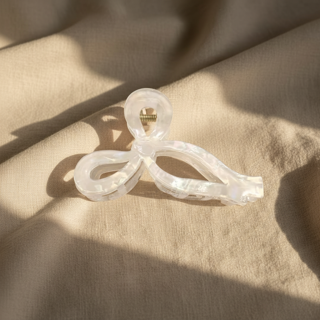 Champagne bow close-up with sunlight
