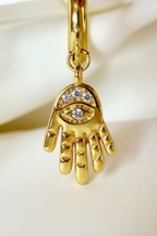 Close-up detail of hand charm