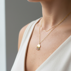 Cloud necklace lifestyle - layering detail