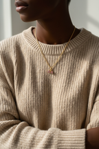 Cream sweater cozy styling