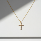 Cross necklace symmetrical on stone