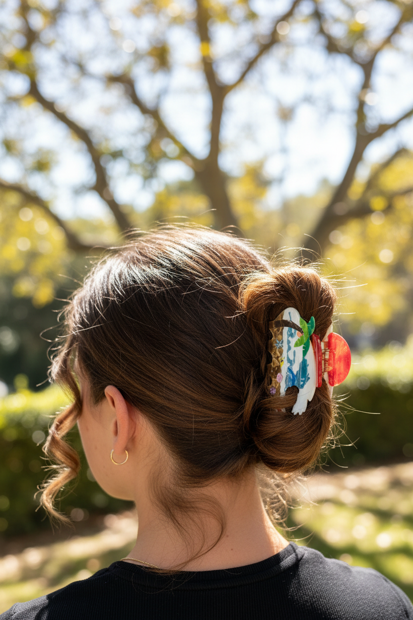 Tropical Beach Scene Hair Claw Clip