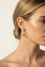 Ear and neck with hair swept to side
