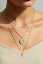 Evil eye necklace layered look