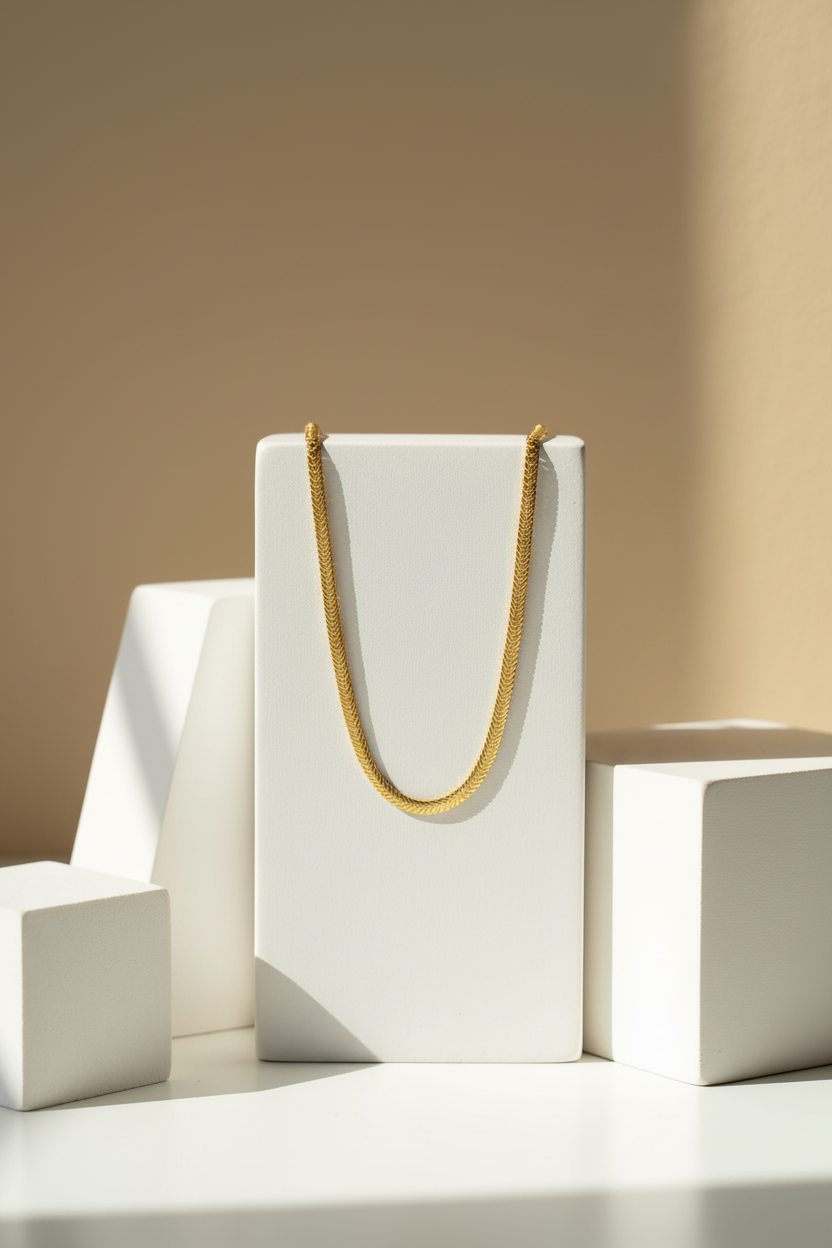 Herringbone necklace multi-block