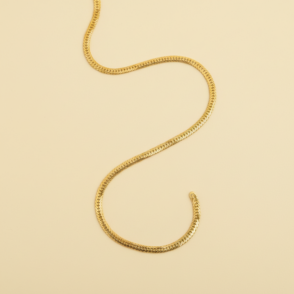Herringbone necklace overhead