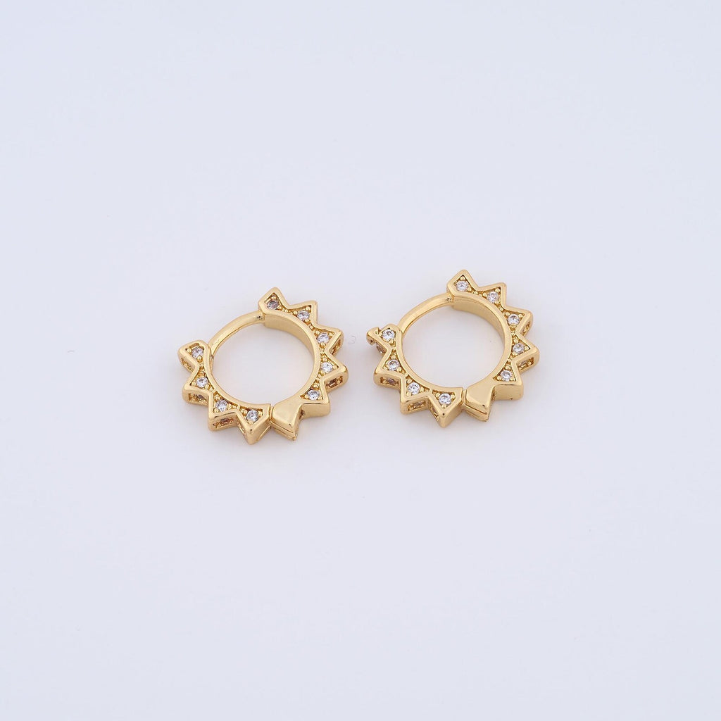 Gold-Filled Celestial Pointy Star Huggie Hoop Earrings