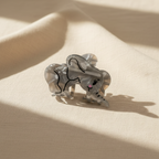 Elephant hair claw clip on cream linen