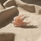 Bird hair claw clip on natural linen