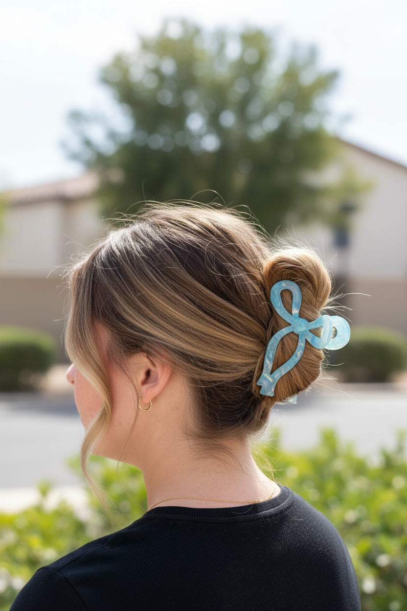 Low chignon - honey blonde