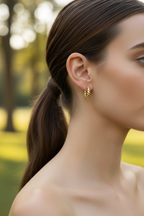 Neck and ear with ponytail and bokeh