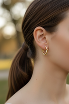 Neck and ear with ponytail and bokeh