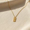 Necklace on linen fabric