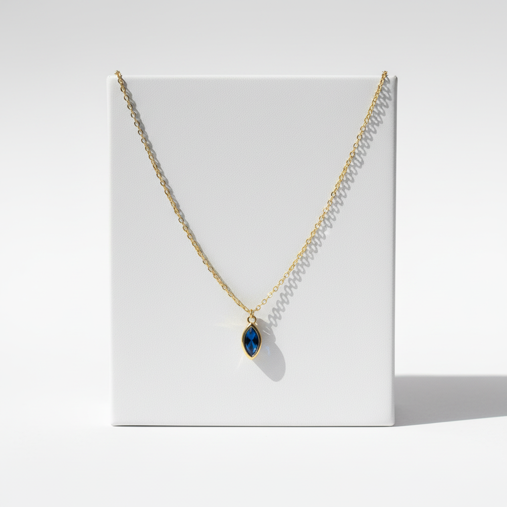 Necklace on rectangular stand