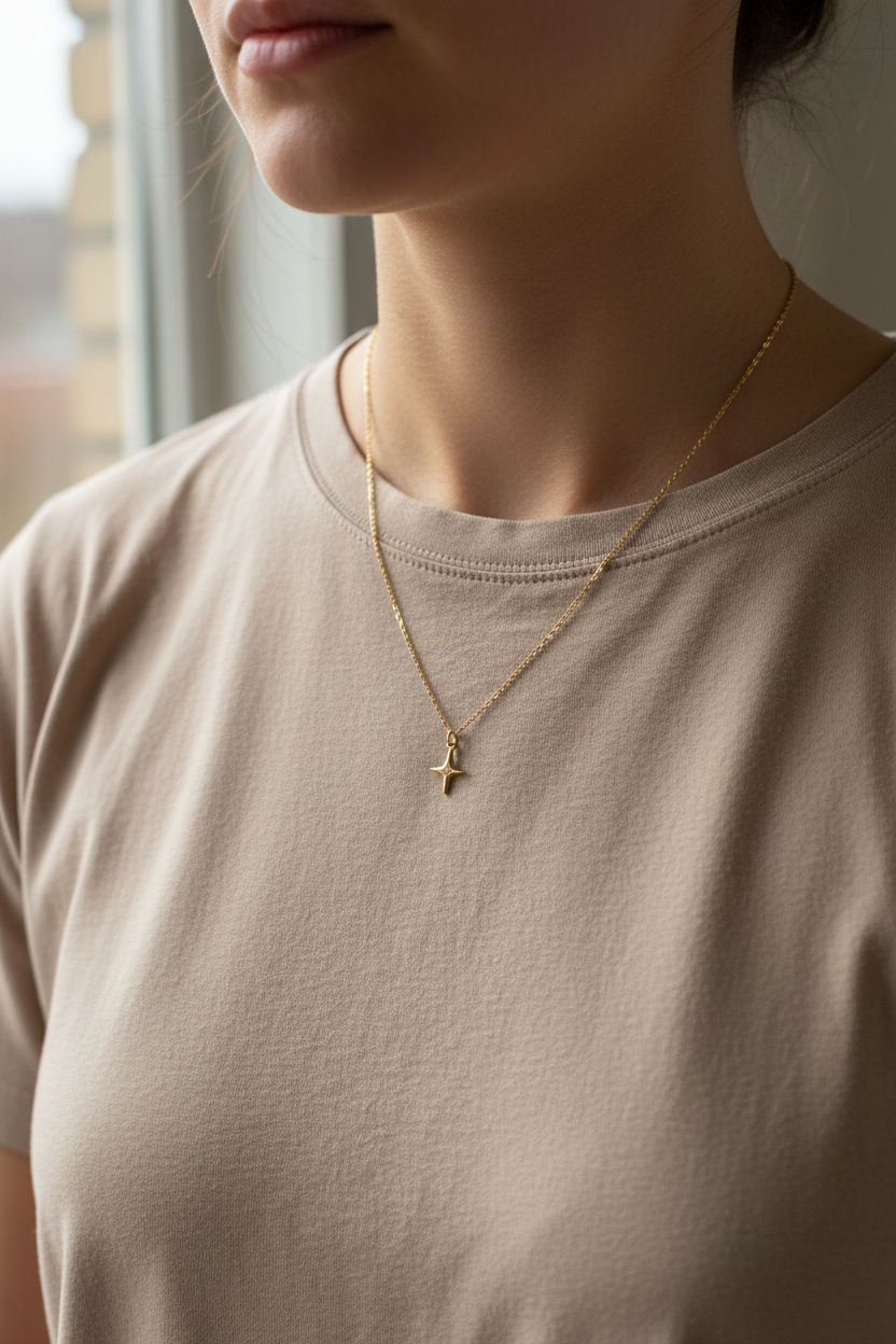 North star necklace torso no face