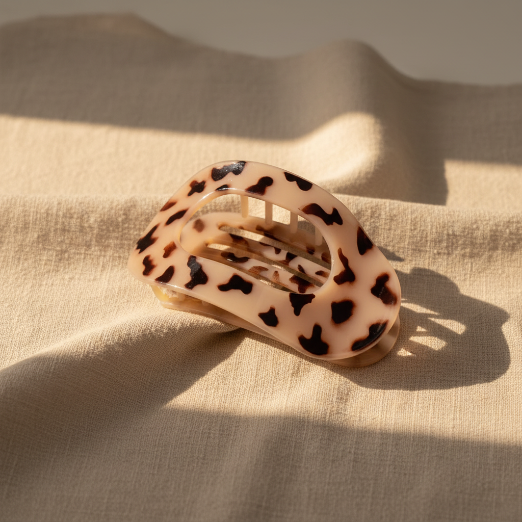 Nude clip on linen - three-quarter view