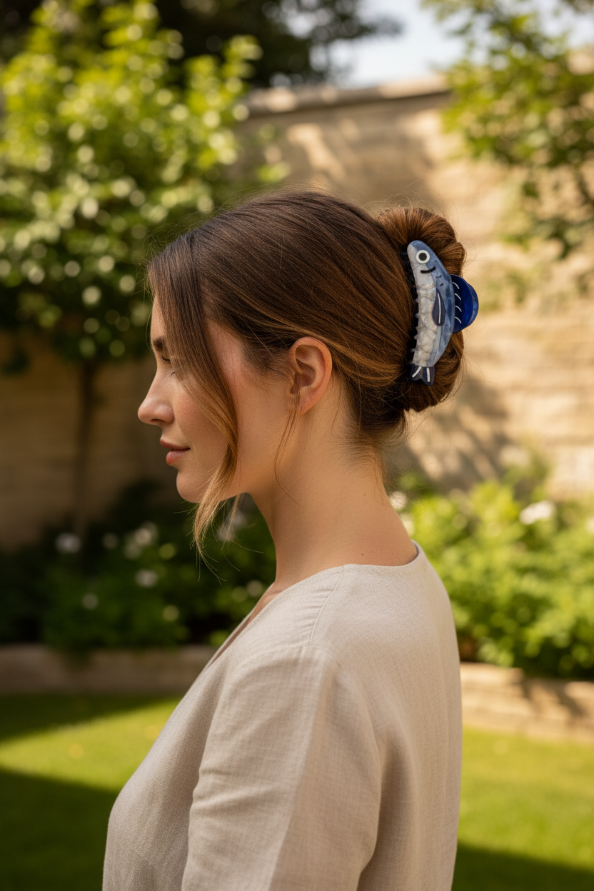 Outdoor lifestyle photo - fish clip side profile garden