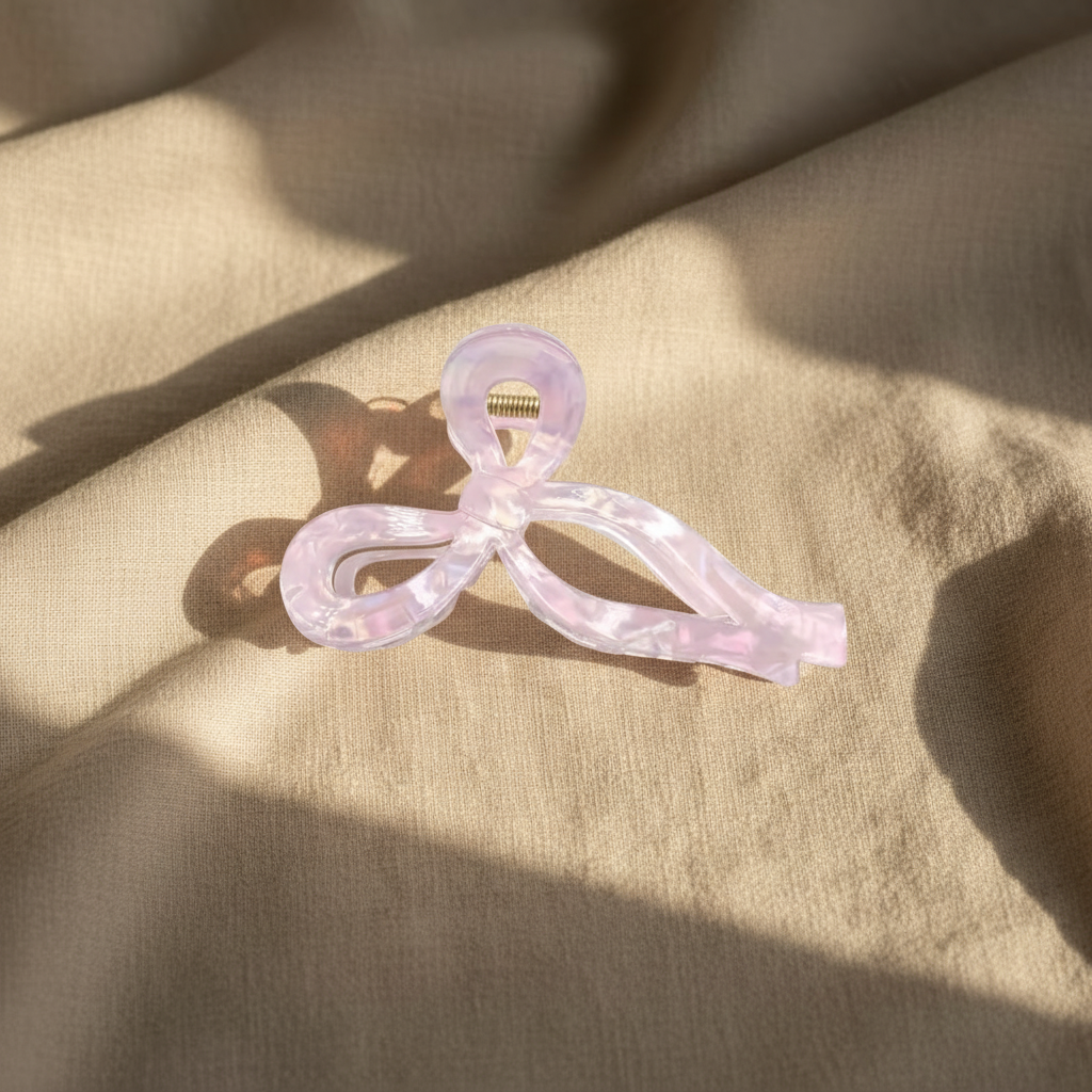 Pink bow overhead with shadows