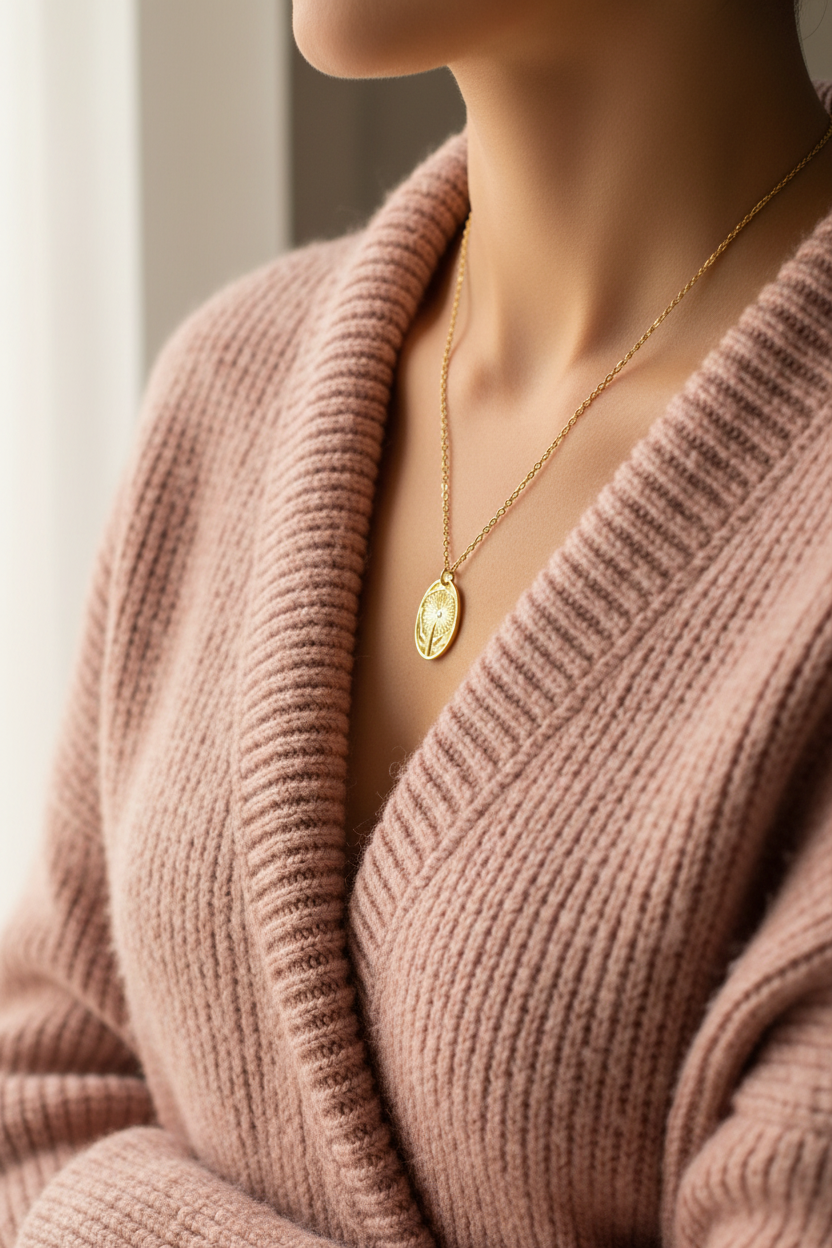 Pink sweater romantic styling