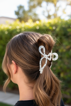 Polka dot bow - high ponytail