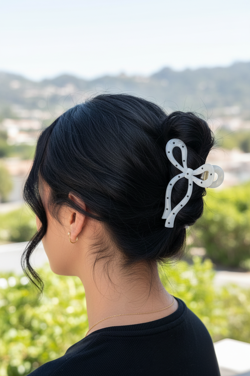 Polka dot bow - top knot