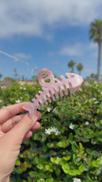 Pink Fish Bones Hair Claw Clip