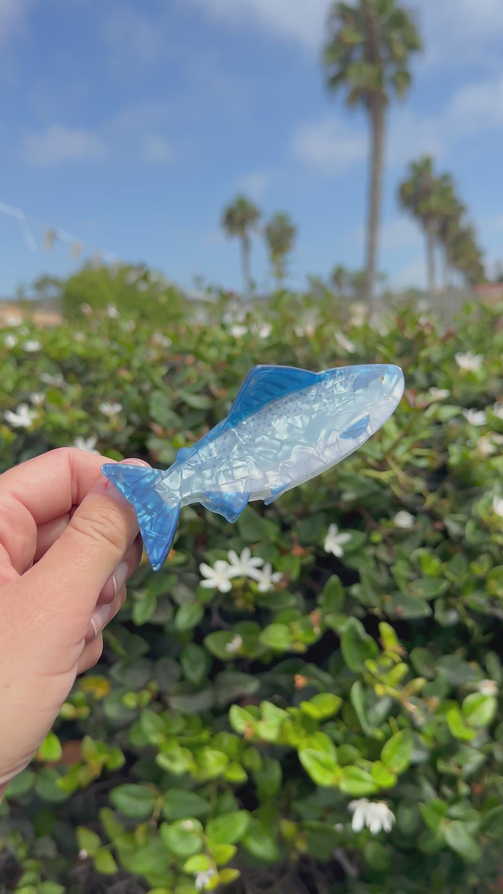 Blue Mackerel Hair Claw Clip