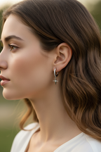 Profile with tiny understated earrings