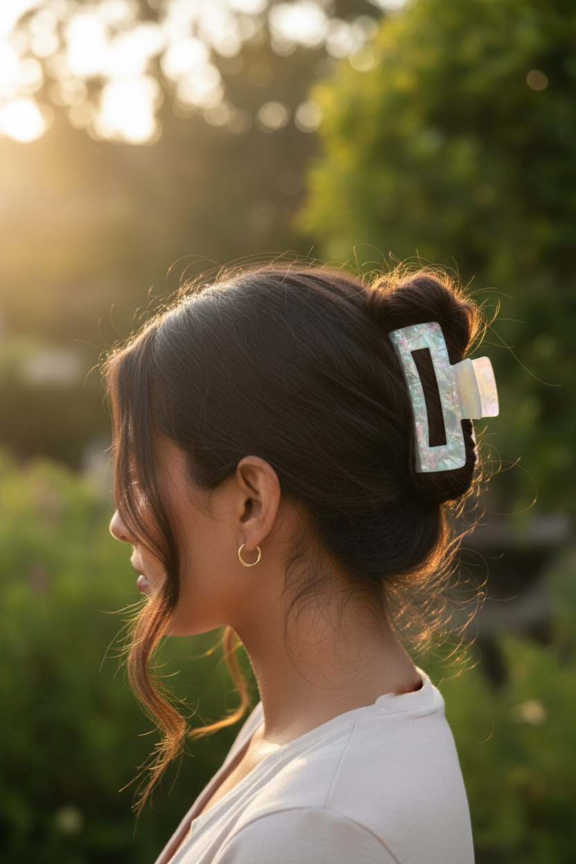 Thick black hair high bun