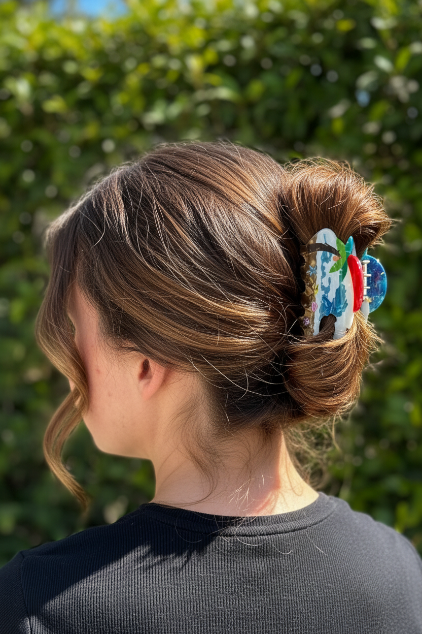 Tropical Beach Scene Hair Claw Clip